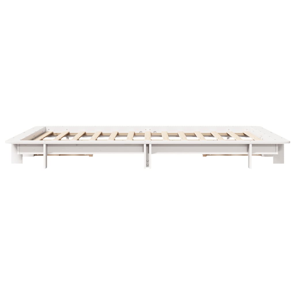 Sengeramme uten madrass hvit 140x190 cm heltre furu