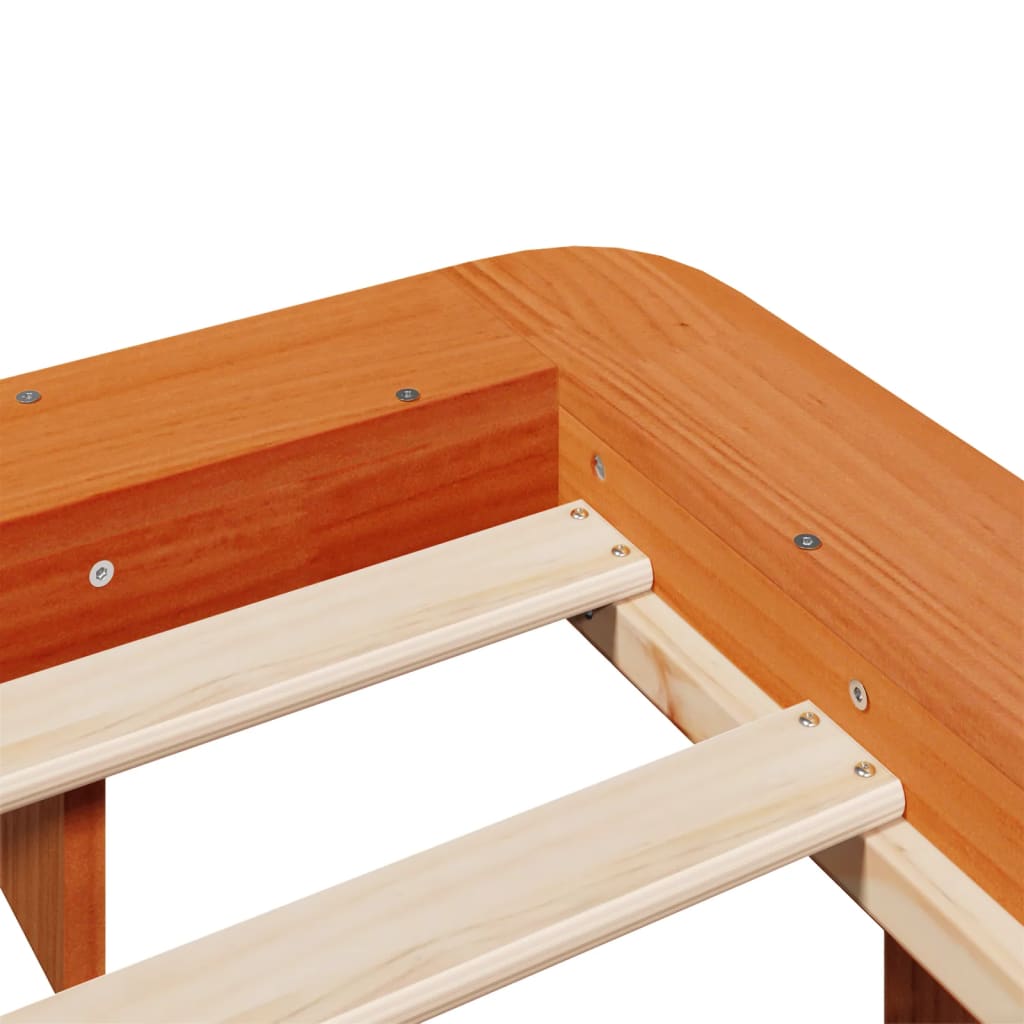 Sengeramme uten madrass voksbrun 140x190 cm heltre furu