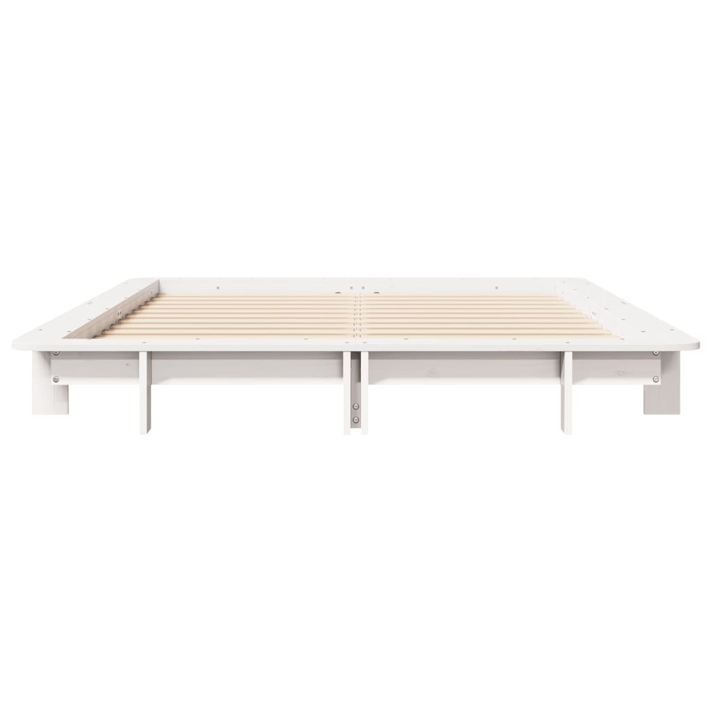 Sengeramme uten madrass hvit 135x190 cm heltre furu