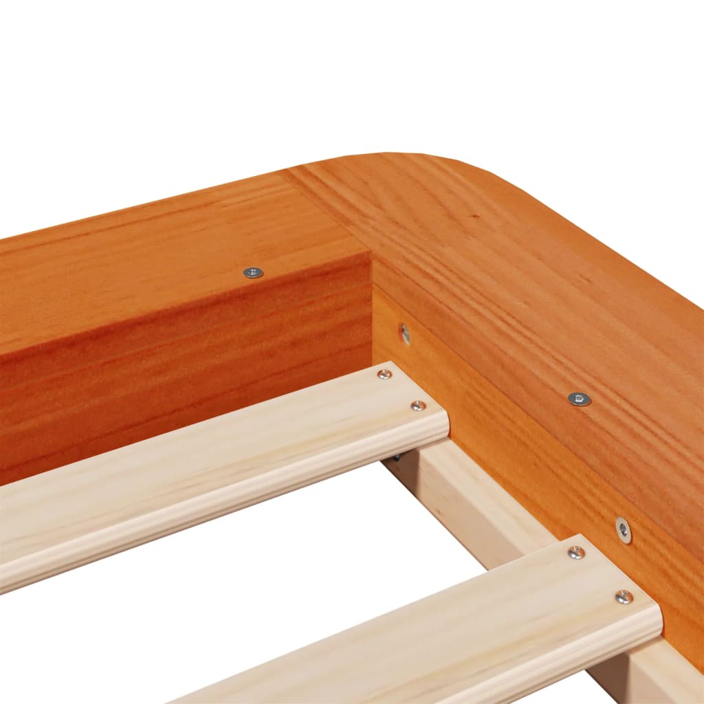 Sengeramme uten madrass voksbrun 90x190 cm heltre furu