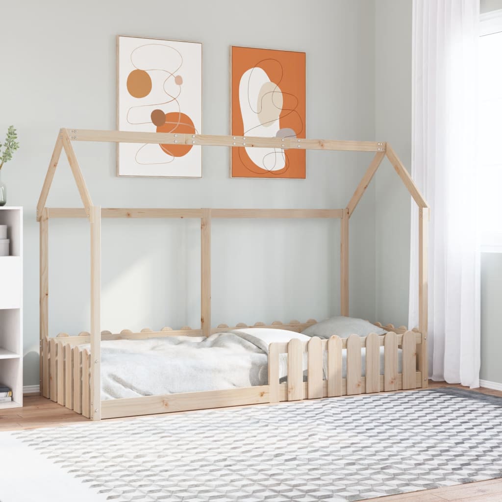 Barnesengeramme hus 80x200 cm heltre furu