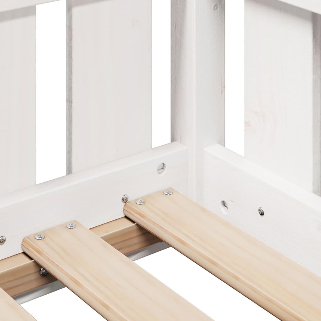 Barnesengeramme hvit 80x200 cm heltre furu