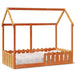 Barneseng med tak voksbrun 80x160 cm heltre furu