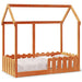 Barneseng med tak voksbrun 70x140 cm heltre furu