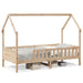 Barnesengeramme hus 90x190 cm heltre furu