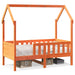 Barneseng med tak voksbrun 70x140 cm heltre furu