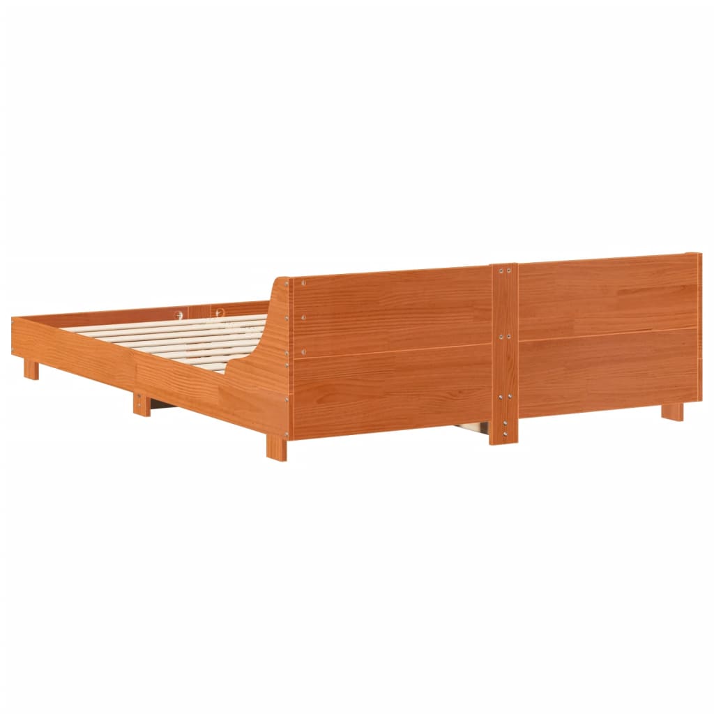Sengeramme uten madrass brun 135x190 cm heltre furu
