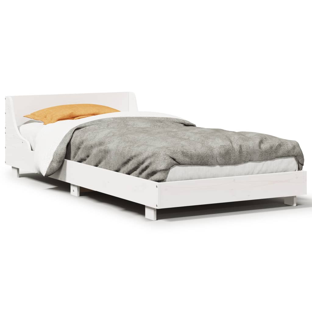 Sengeramme uten madrass hvit 90x190 cm heltre furu