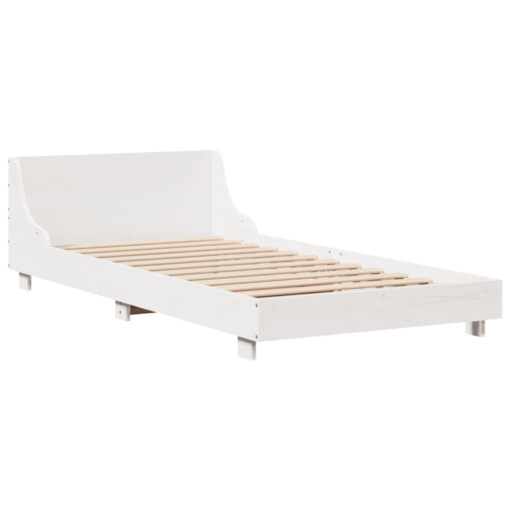 Sengeramme uten madrass hvit 90x190 cm heltre furu