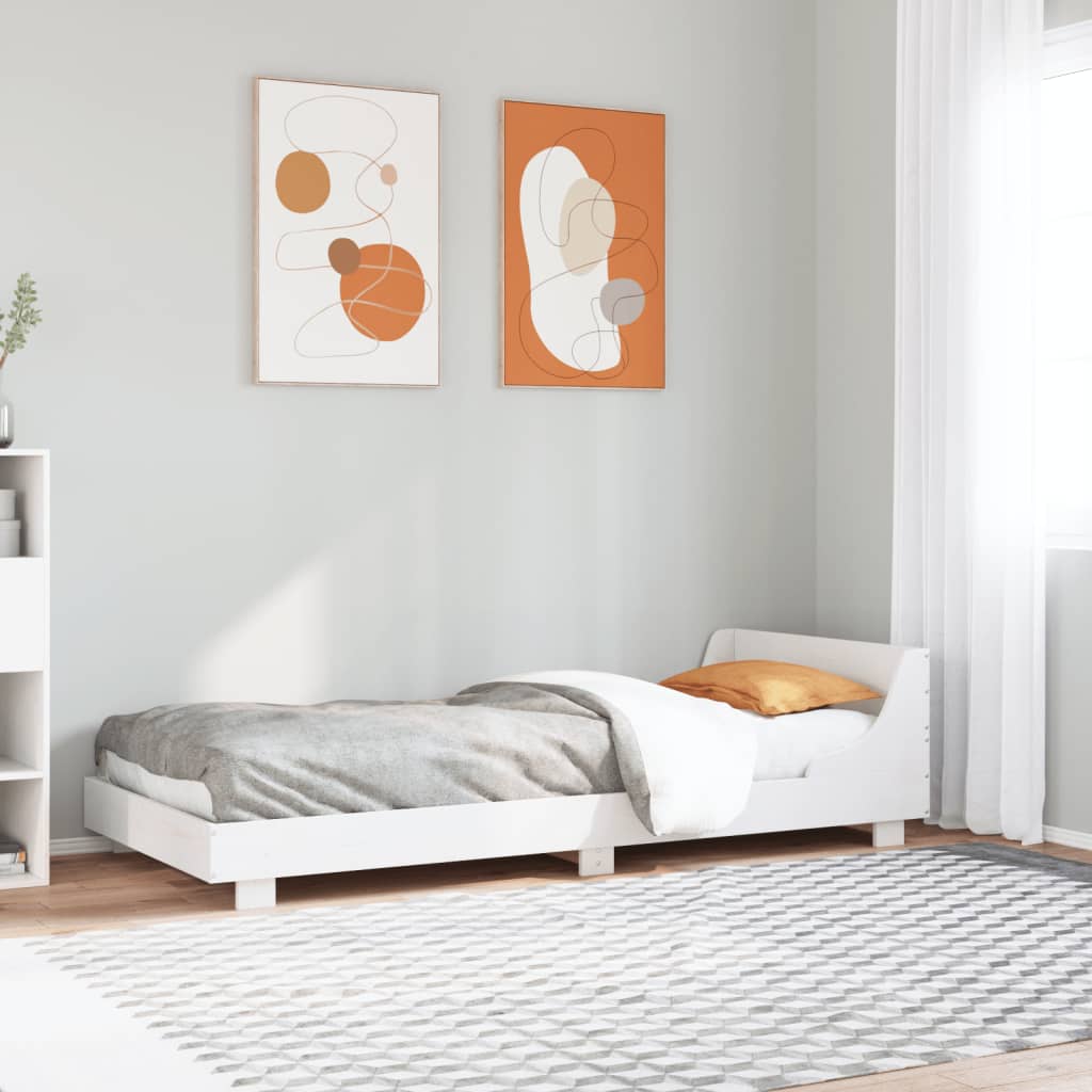 Sengeramme uten madrass hvit 90x190 cm heltre furu