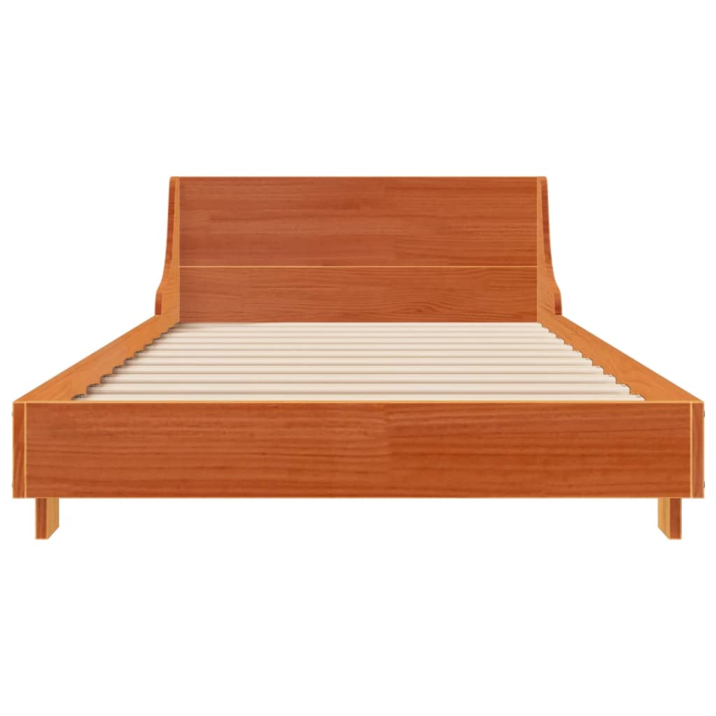 Sengeramme uten madrass voksbrun 90x190 cm heltre furu
