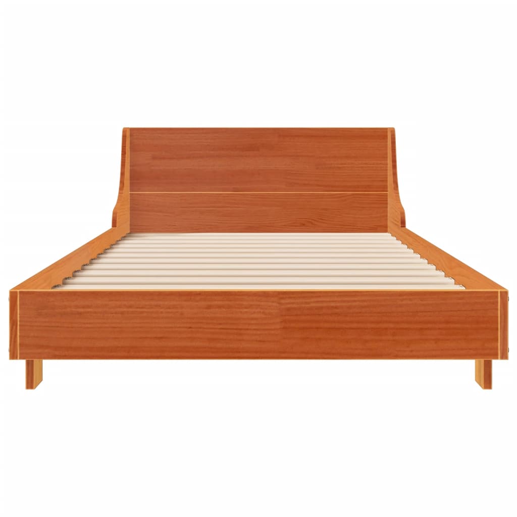 Sengeramme uten madrass voksbrun 75x190 cm heltre furu