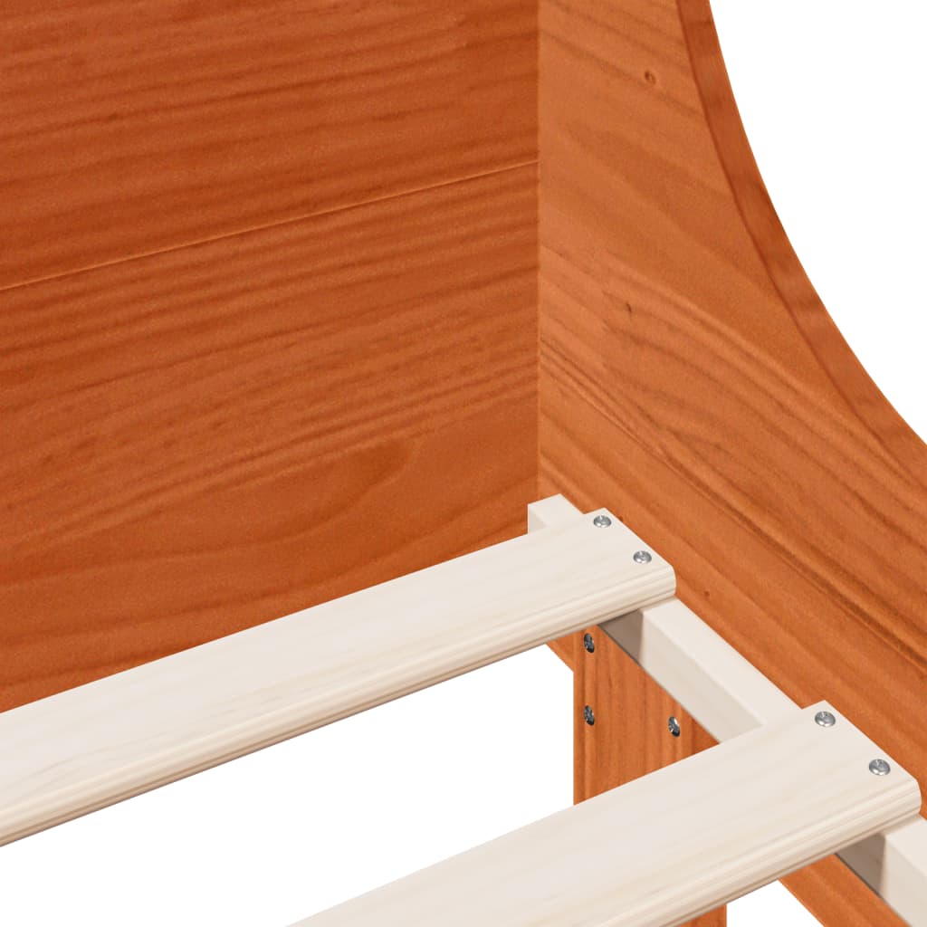 Sengeramme uten madrass voksbrun 75x190 cm heltre furu