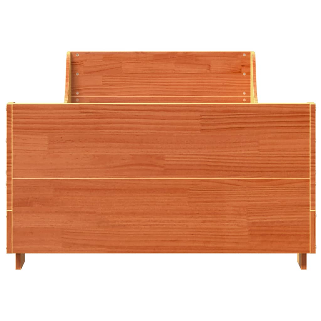 Sengeramme uten madrass voksbrun 90x200 cm heltre furu