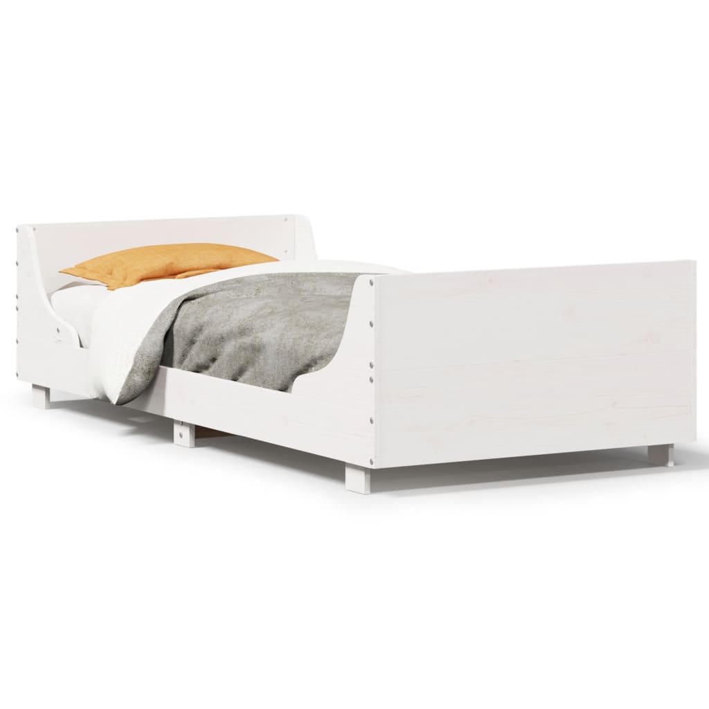 Sengeramme uten madrass hvit 75x190 cm heltre furu