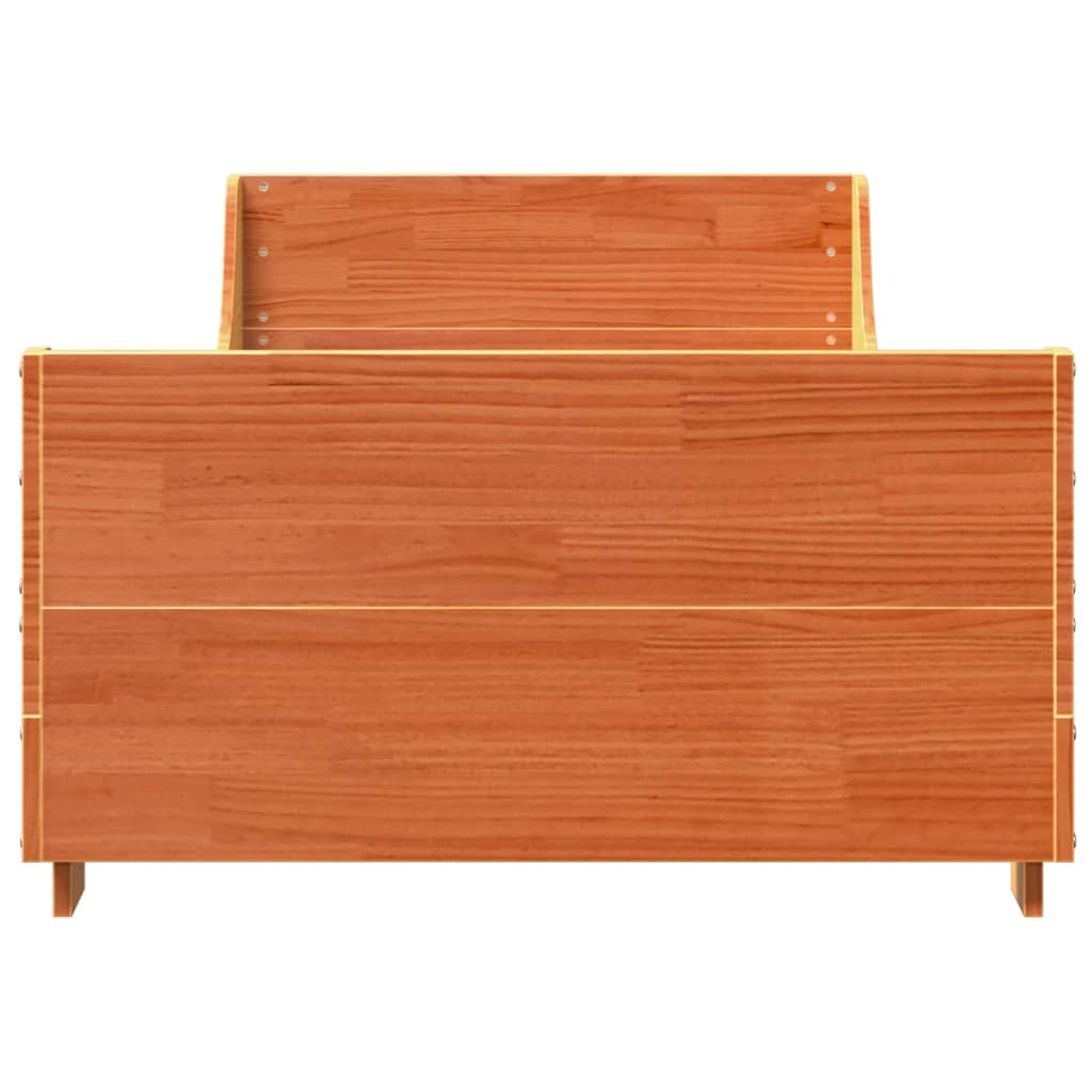 Sengeramme uten madrass voksbrun 75x190 cm heltre furu