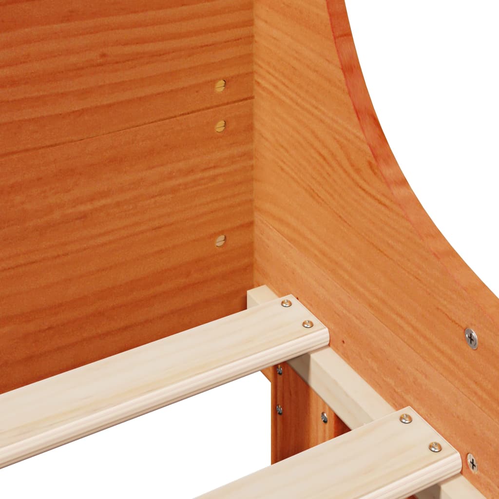 Sengeramme uten madrass voksbrun 75x190 cm heltre furu