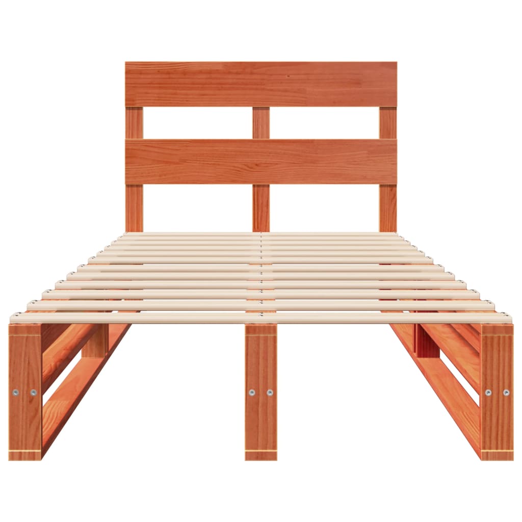 Sengeramme uten madrass voksbrun 100x200 cm heltre furu