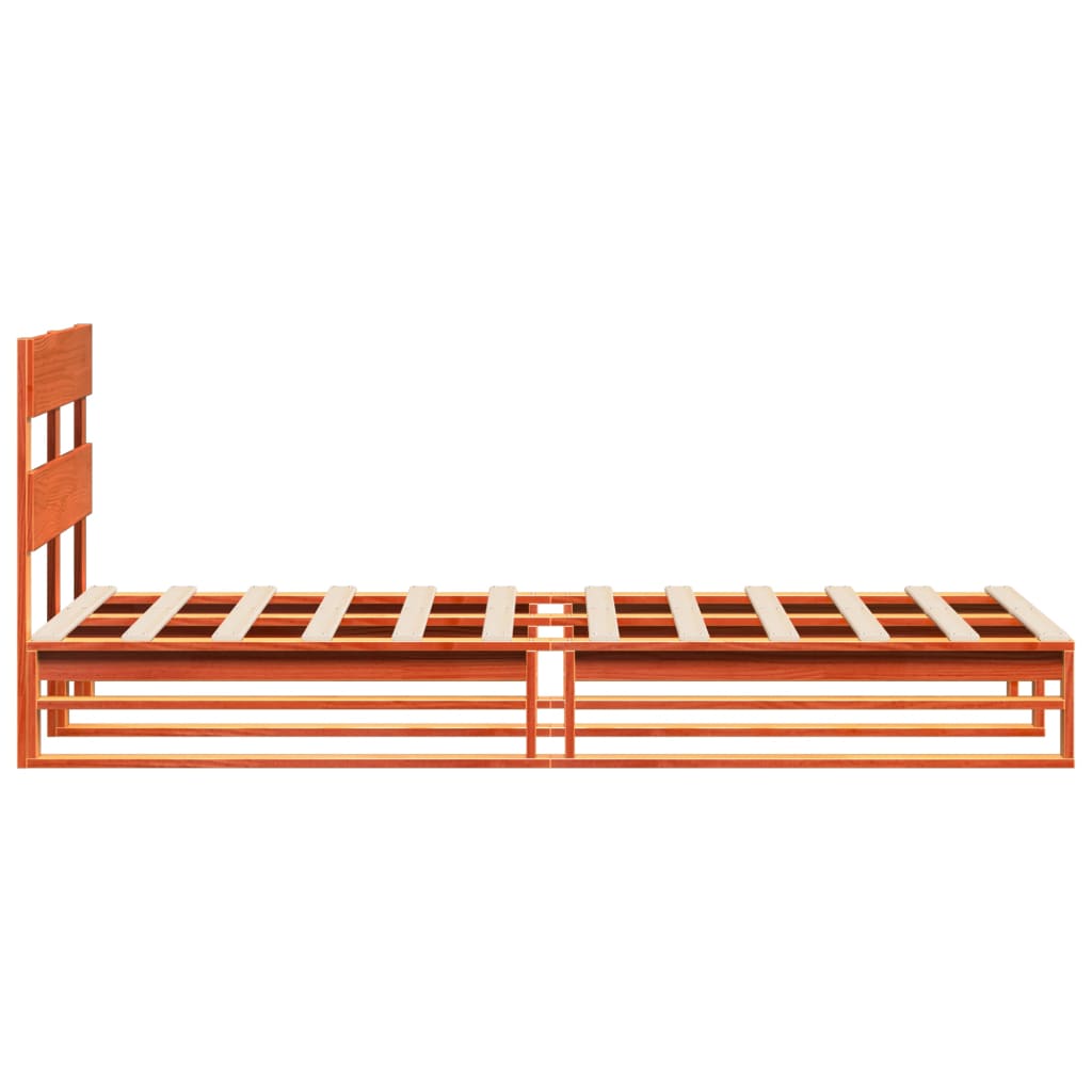 Sengeramme uten madrass voksbrun 75x190 cm heltre furu