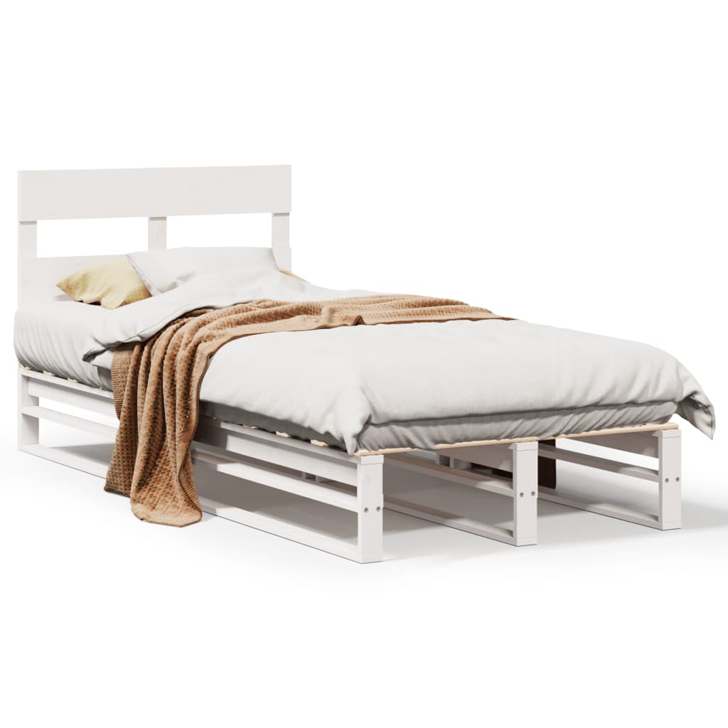 Sengeramme uten madrass hvit 90x190 cm heltre furu