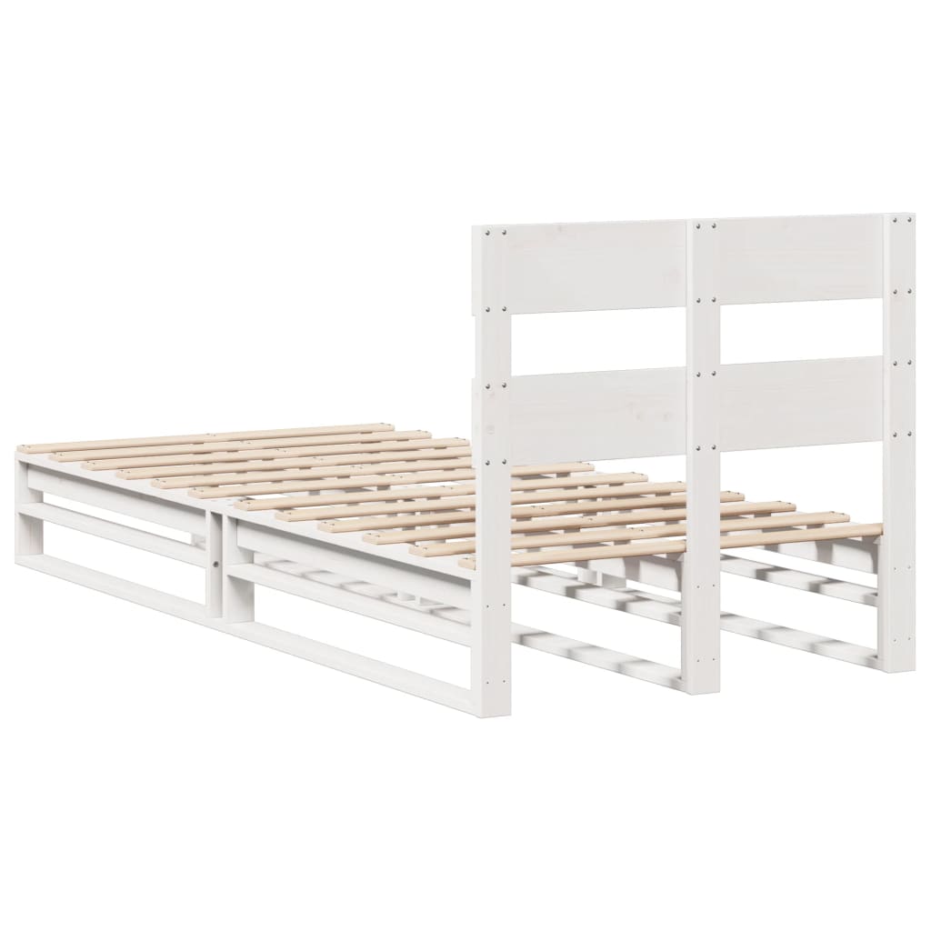 Sengeramme uten madrass hvit 90x190 cm heltre furu