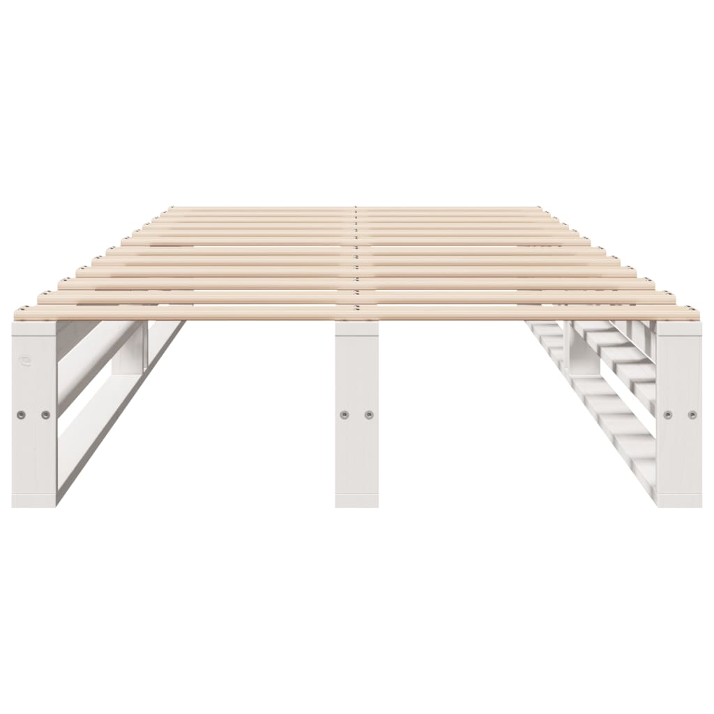 Sengeramme uten madrass hvit 90x200 cm heltre furu