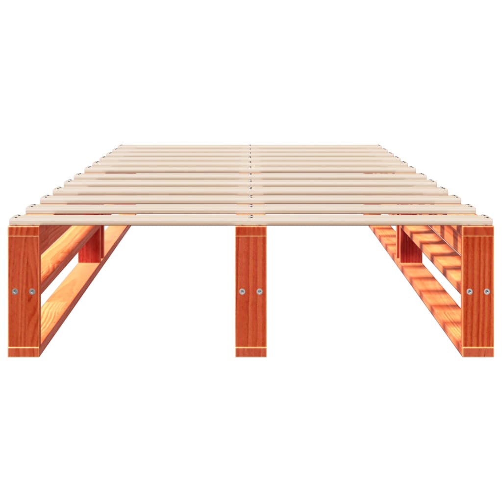 Sengeramme uten madrass voksbrun 90x200 cm heltre furu