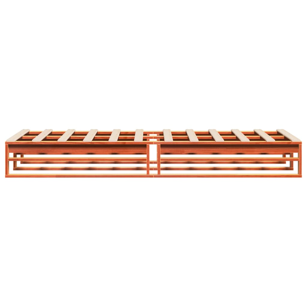 Sengeramme uten madrass voksbrun 100x200 cm heltre furu