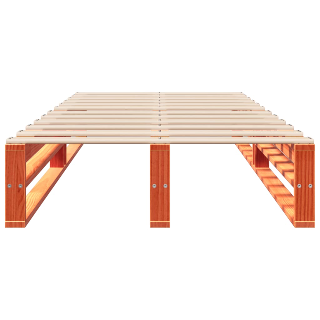 Sengeramme uten madrass voksbrun 75x190 cm heltre furu