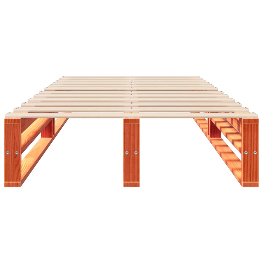 Sengeramme uten madrass voksbrun 90x190 cm heltre furu