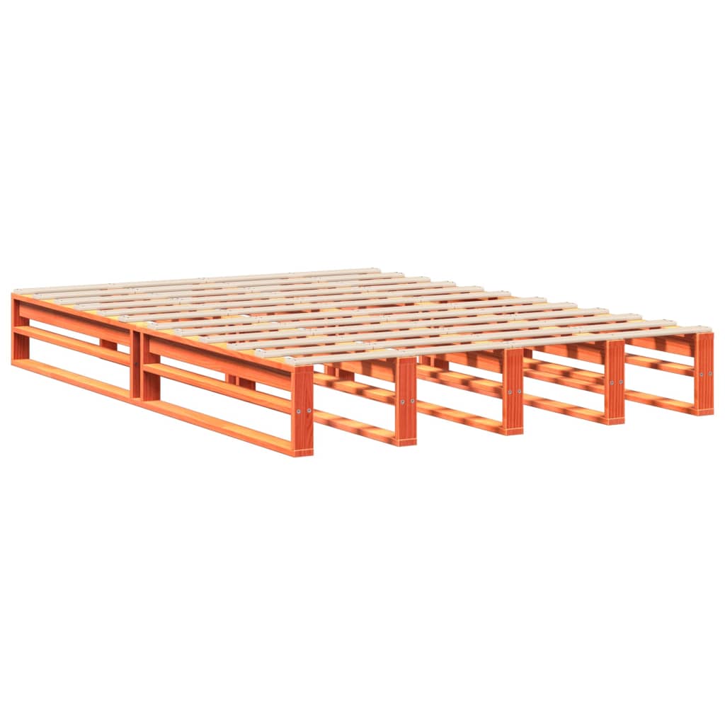 Sengeramme uten madrass voksbrun 120x190 cm heltre furu