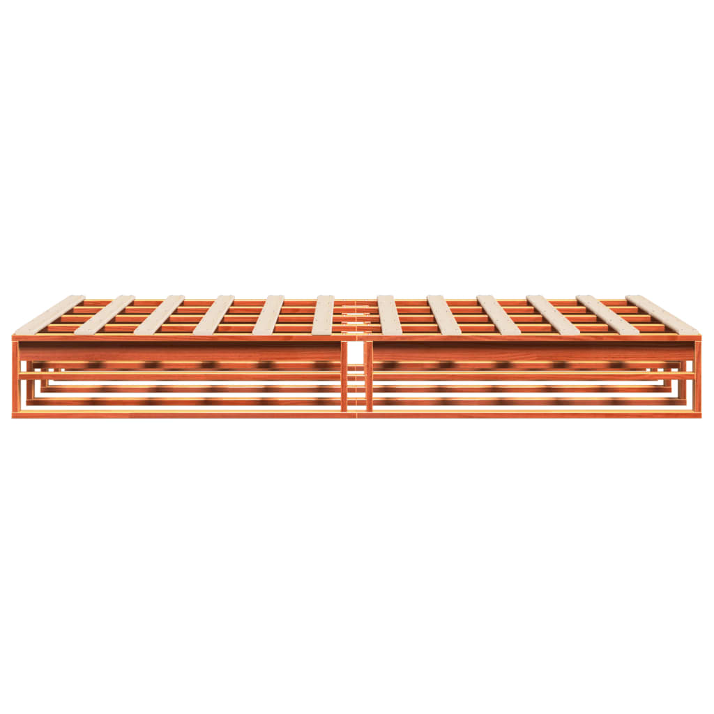 Sengeramme uten madrass voksbrun 140x190 cm heltre furu