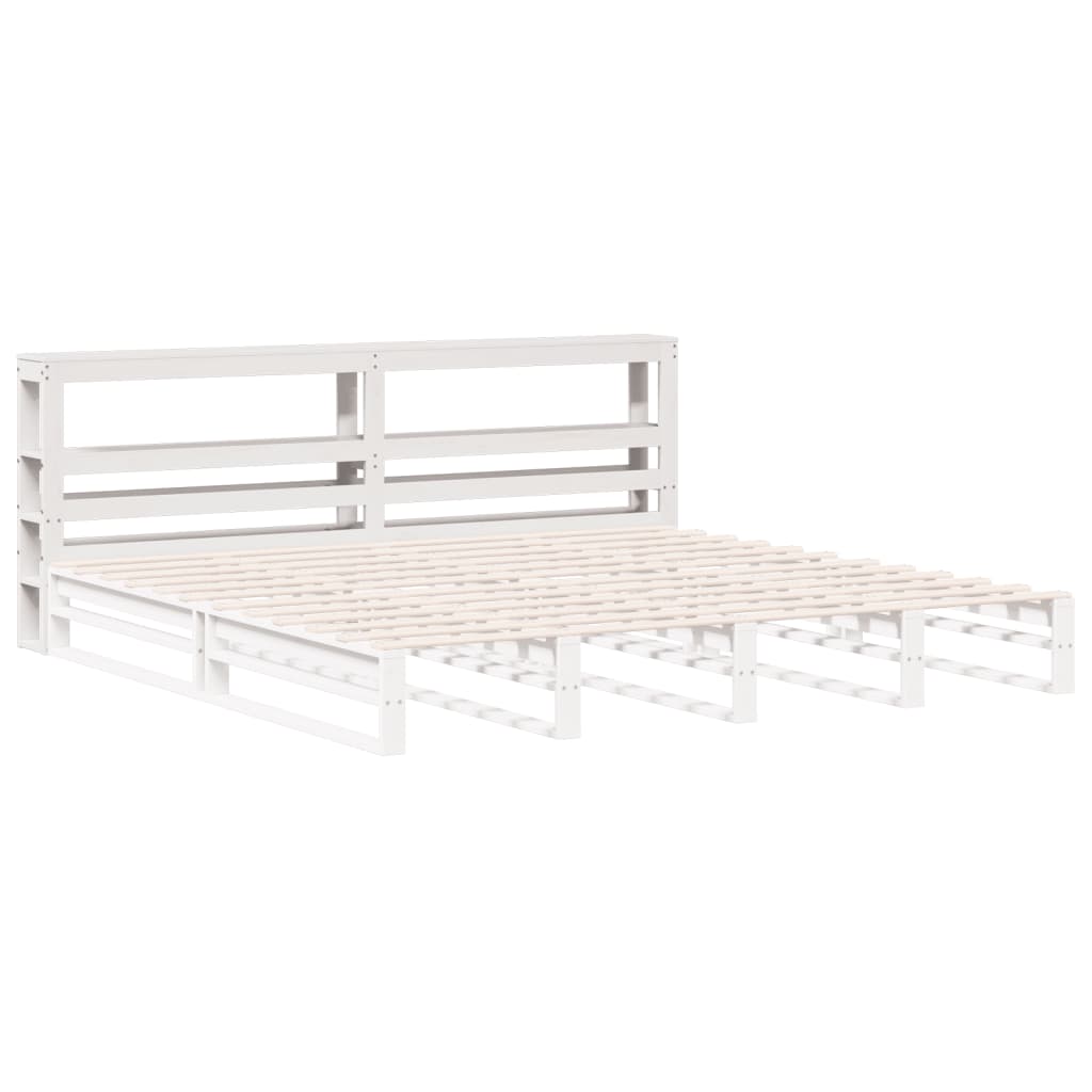 Hodegavl med hyller hvit 200 cm heltre furu