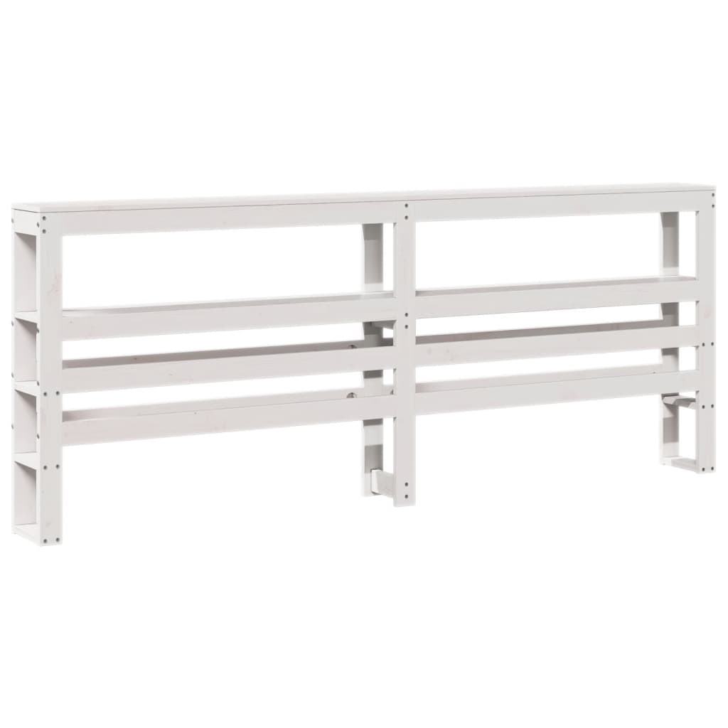 Hodegavl med hyller hvit 200 cm heltre furu