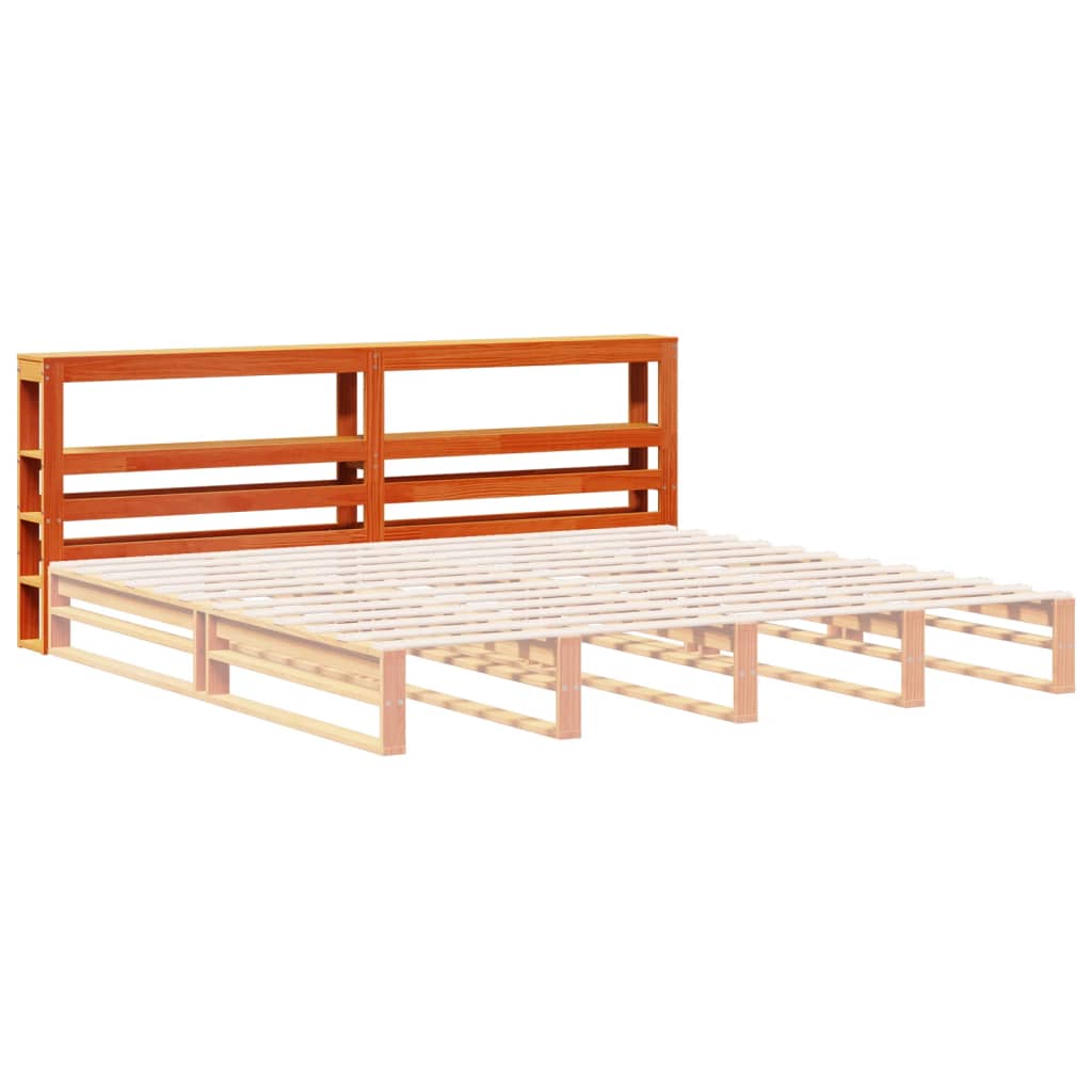 Hodegavl med hyller voksbrun 200 cm heltre furu