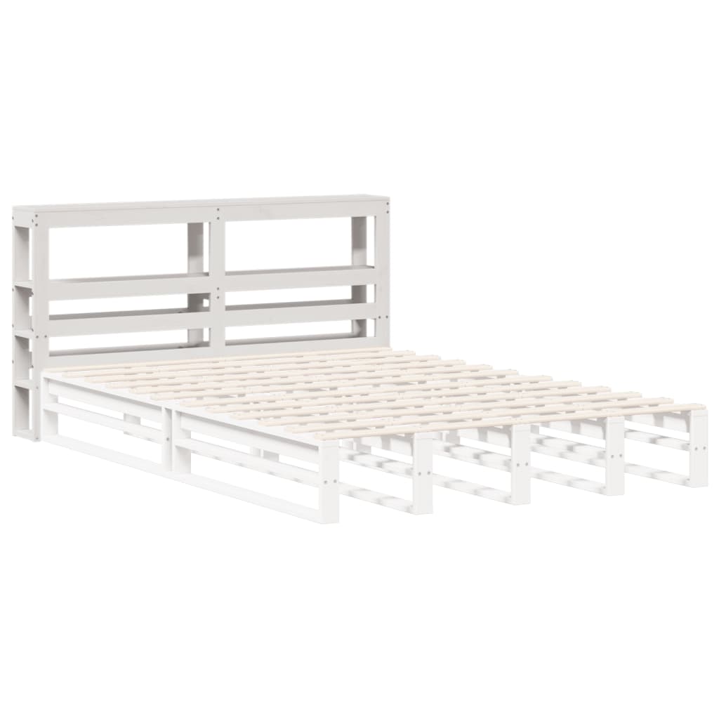 Hodegavl med hyller hvit 150 cm heltre furu