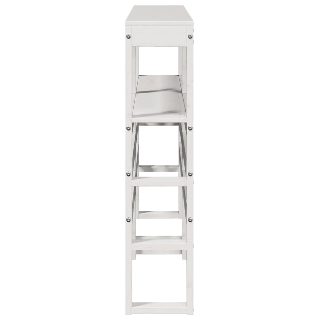 Hodegavl med hyller hvit 140 cm heltre furu