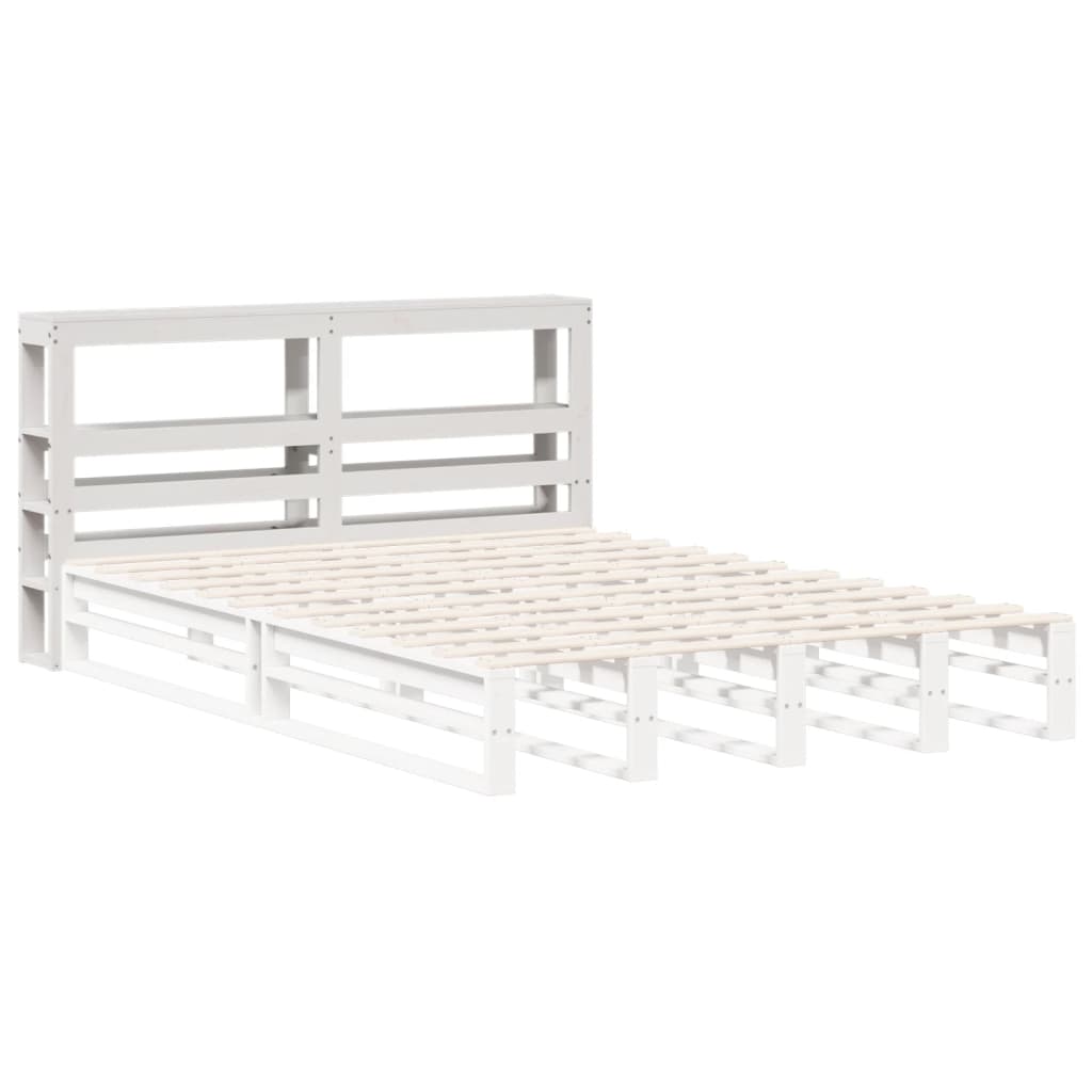 Hodegavl med hyller hvit 120 cm heltre furu