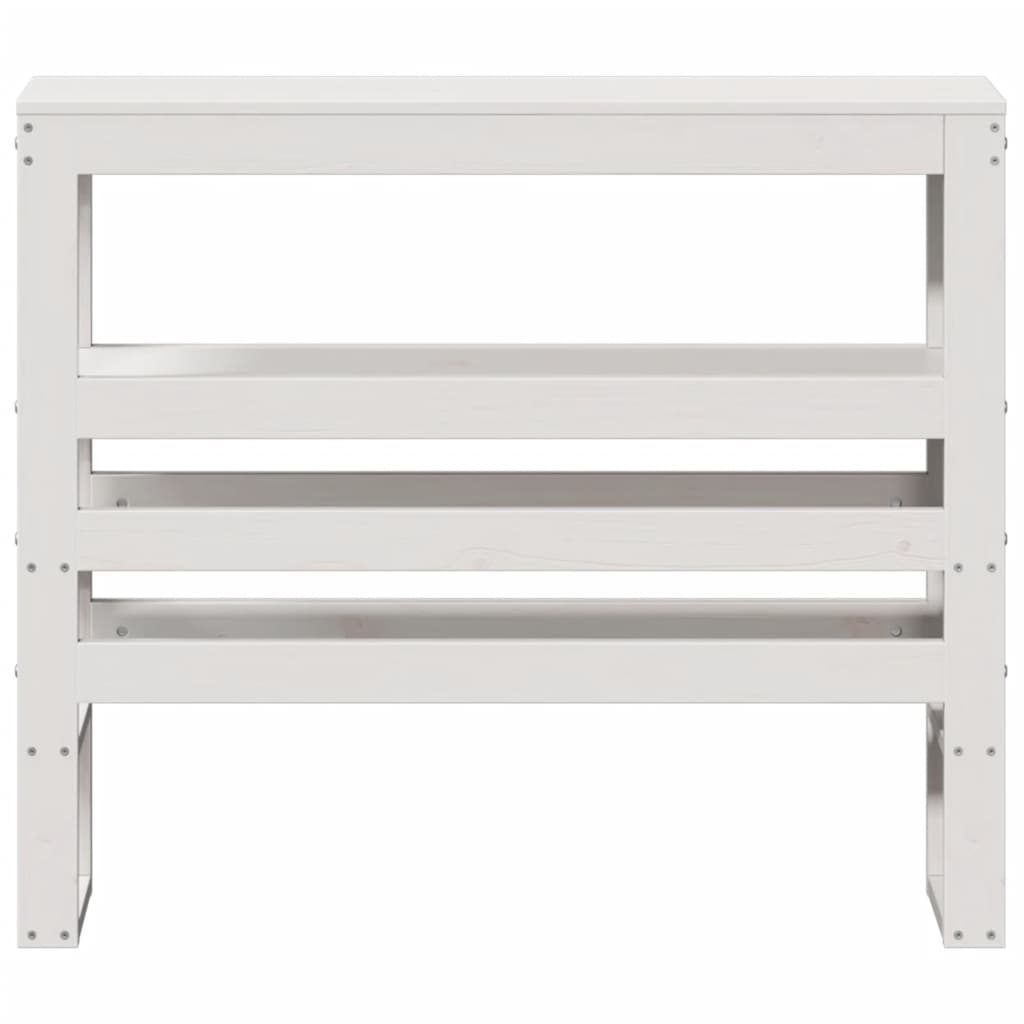 Hodegavl med hyller hvit 75 cm heltre furu