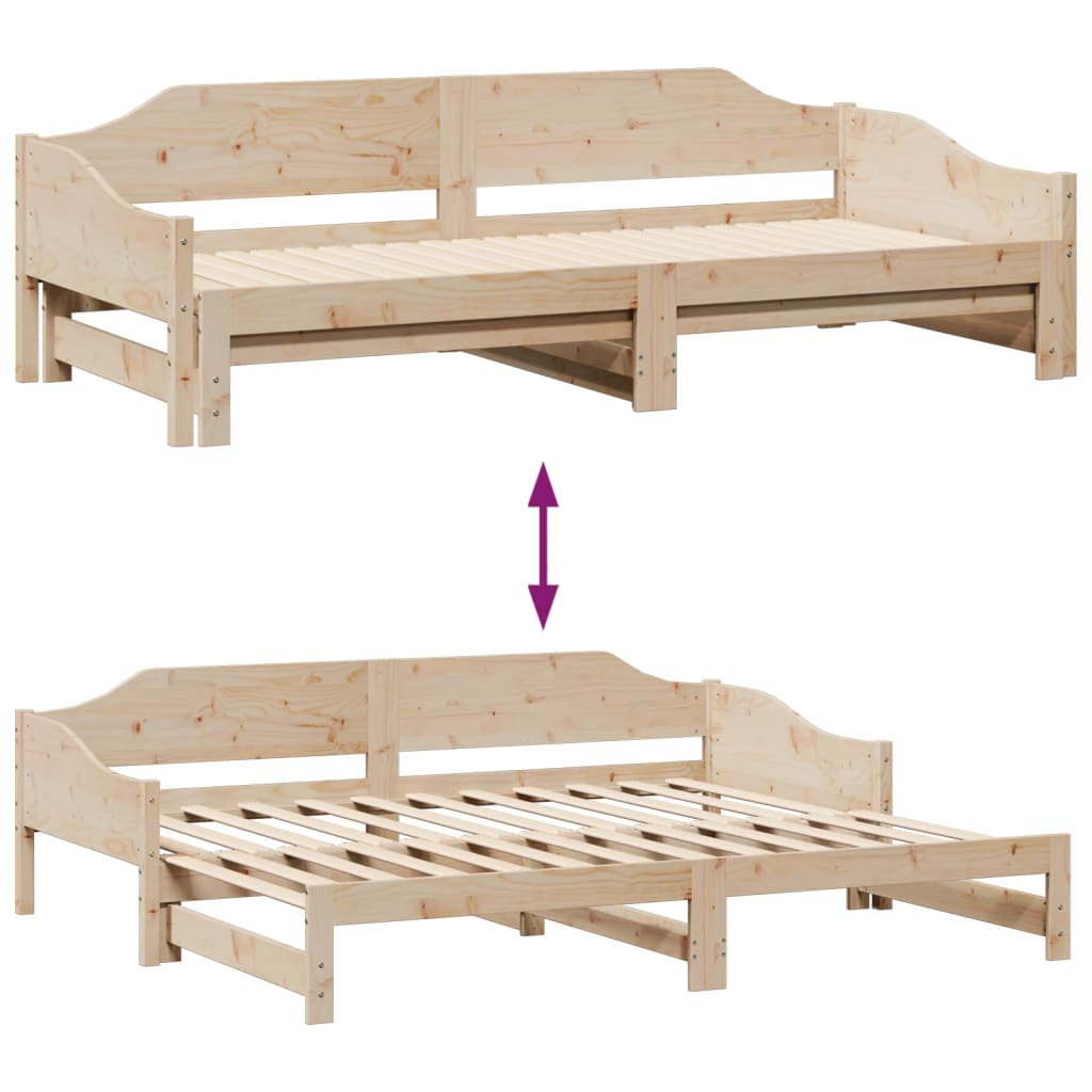 Uttrekkbar dagseng 90x190 cm heltre furu