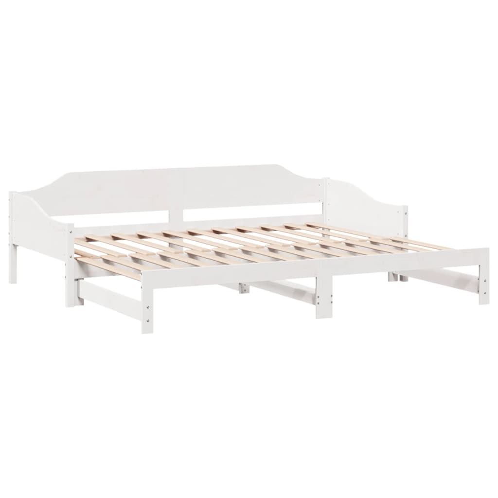 Uttrekkbar dagseng hvit 90x190 cm heltre furu