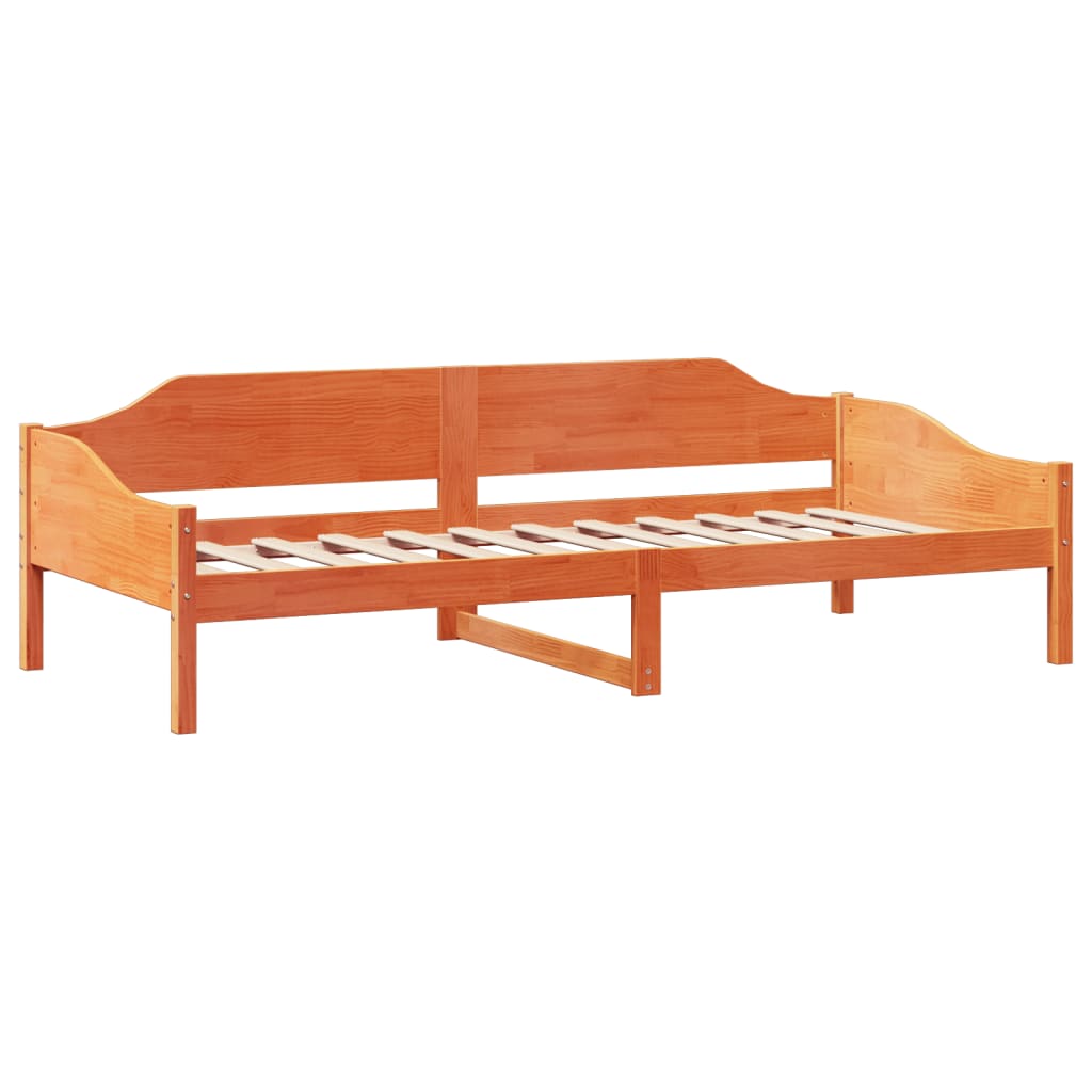 Sengeramme uten madrass voksbrun 80x200 cm heltre furu