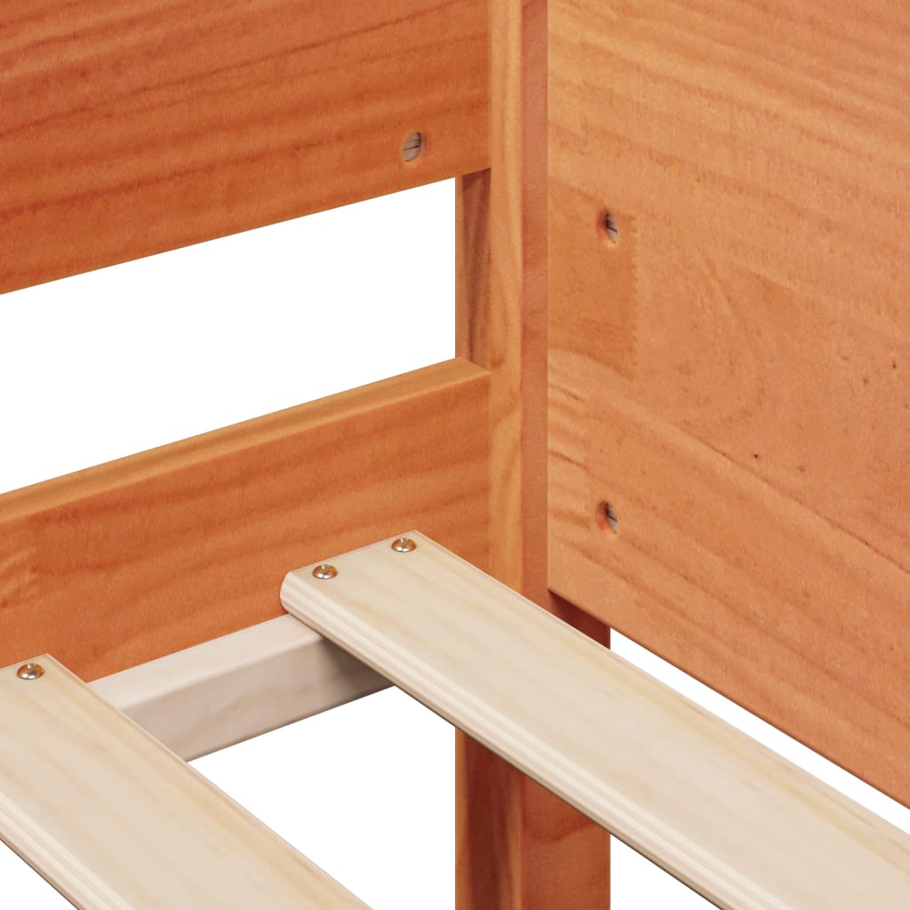 Sengeramme uten madrass voksbrun 90x200 cm heltre furu