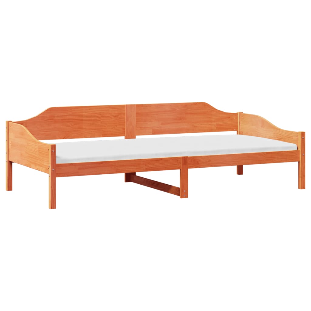 Sengeramme uten madrass voksbrun 90x190 cm heltre furu
