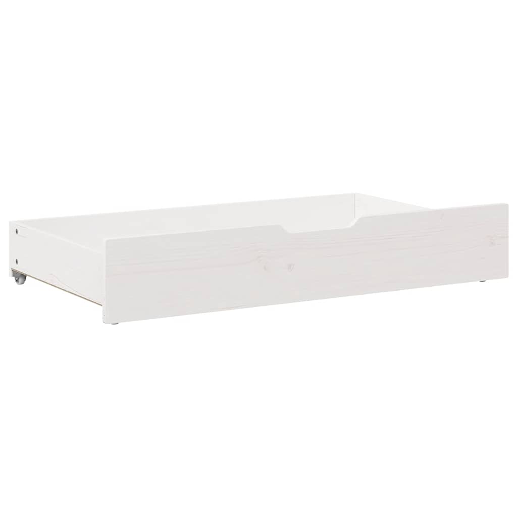 Sengeskuffer 2 stk hvit 95x55x17 cm heltre furu