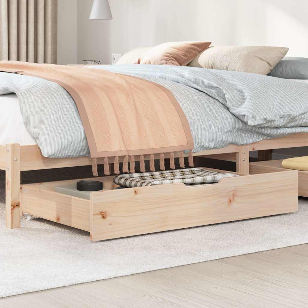 Sengeskuffer med hjul 2 stk 90x55x17 cm heltre furu