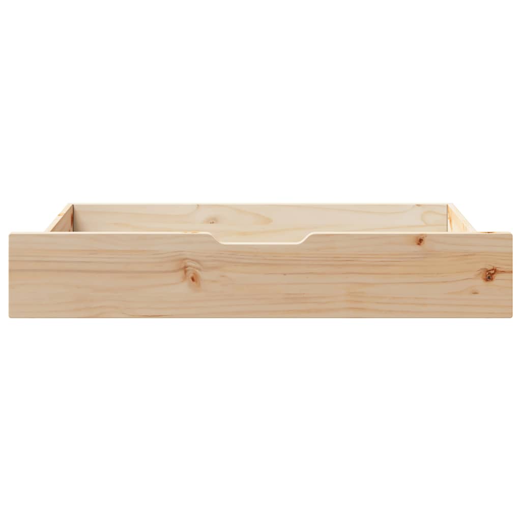 Sengeskuffer med hjul 2 stk 90x55x17 cm heltre furu