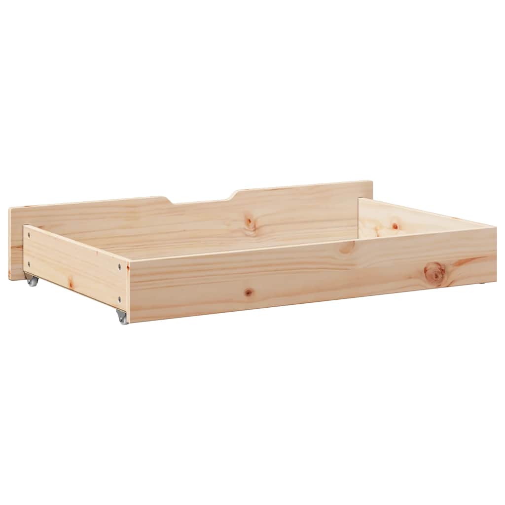 Sengeskuffer med hjul 2 stk 90x55x17 cm heltre furu
