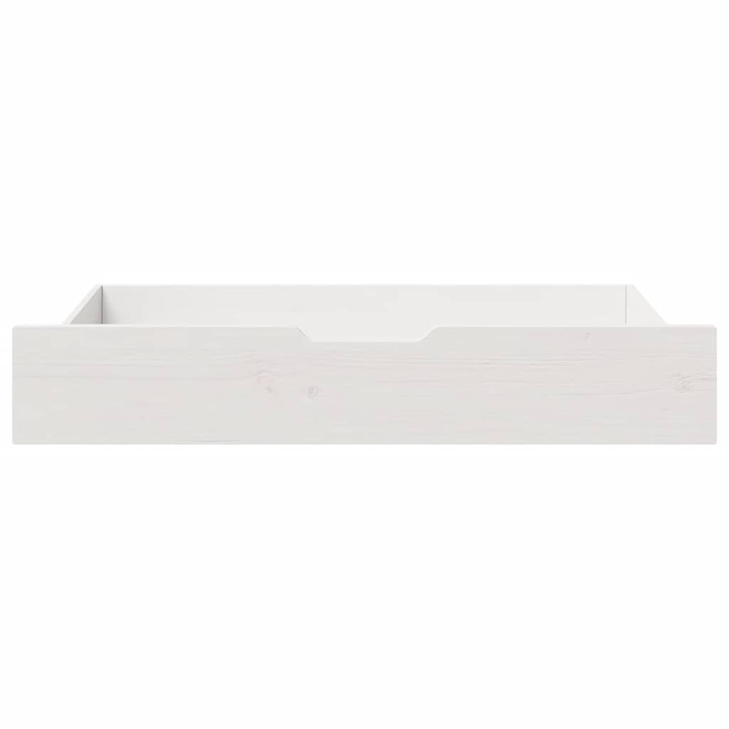 Sengeskuffer 2 stk hvit 90x55x17 cm heltre furu