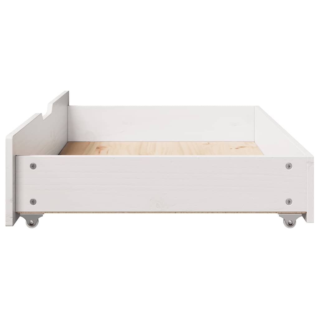 Sengeskuffer 2 stk hvit 90x55x17 cm heltre furu